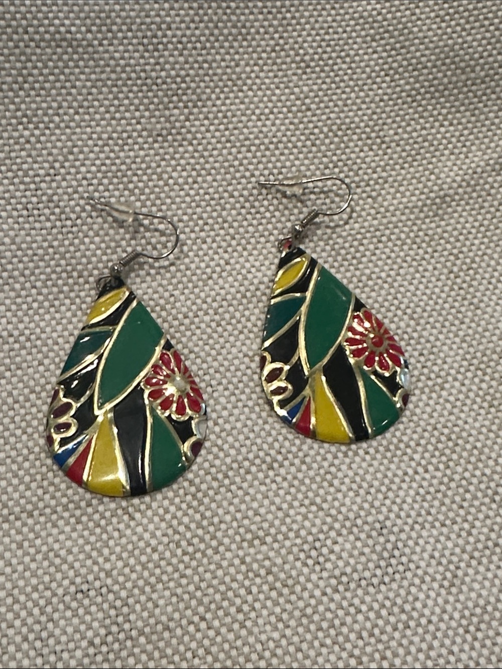 Handcrafted Multicolor Teardrop Earrings